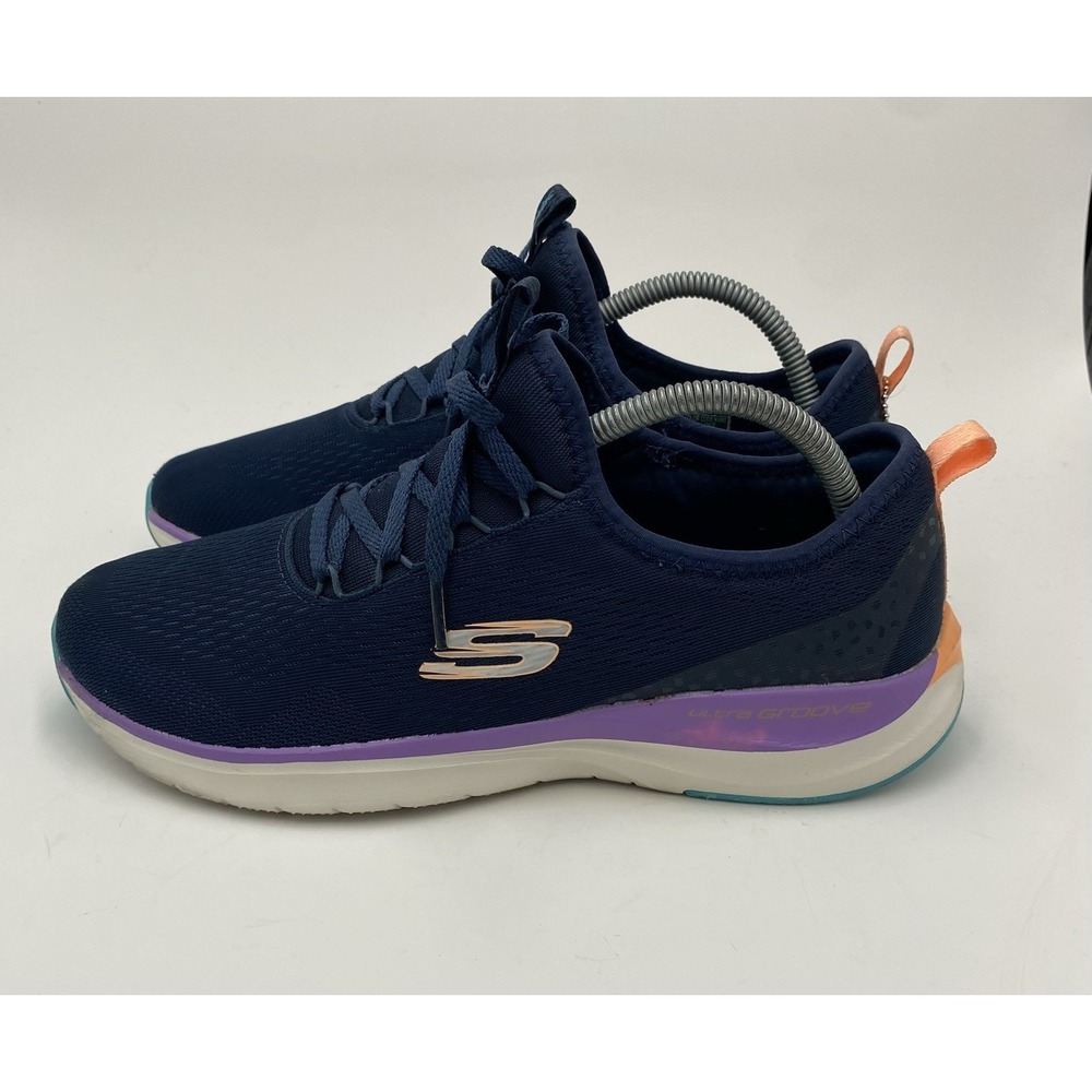 Skechers Women's Ultra Groove Athletic Sneakers Blue Size 10